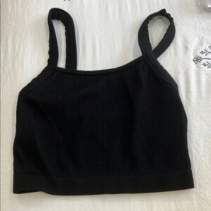 Black Ribbed Women's Top